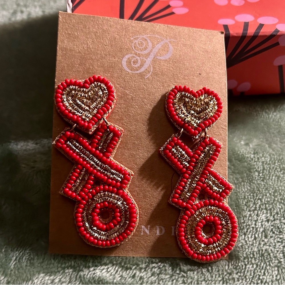 Plunder Vibrant Red and Gold Earrings